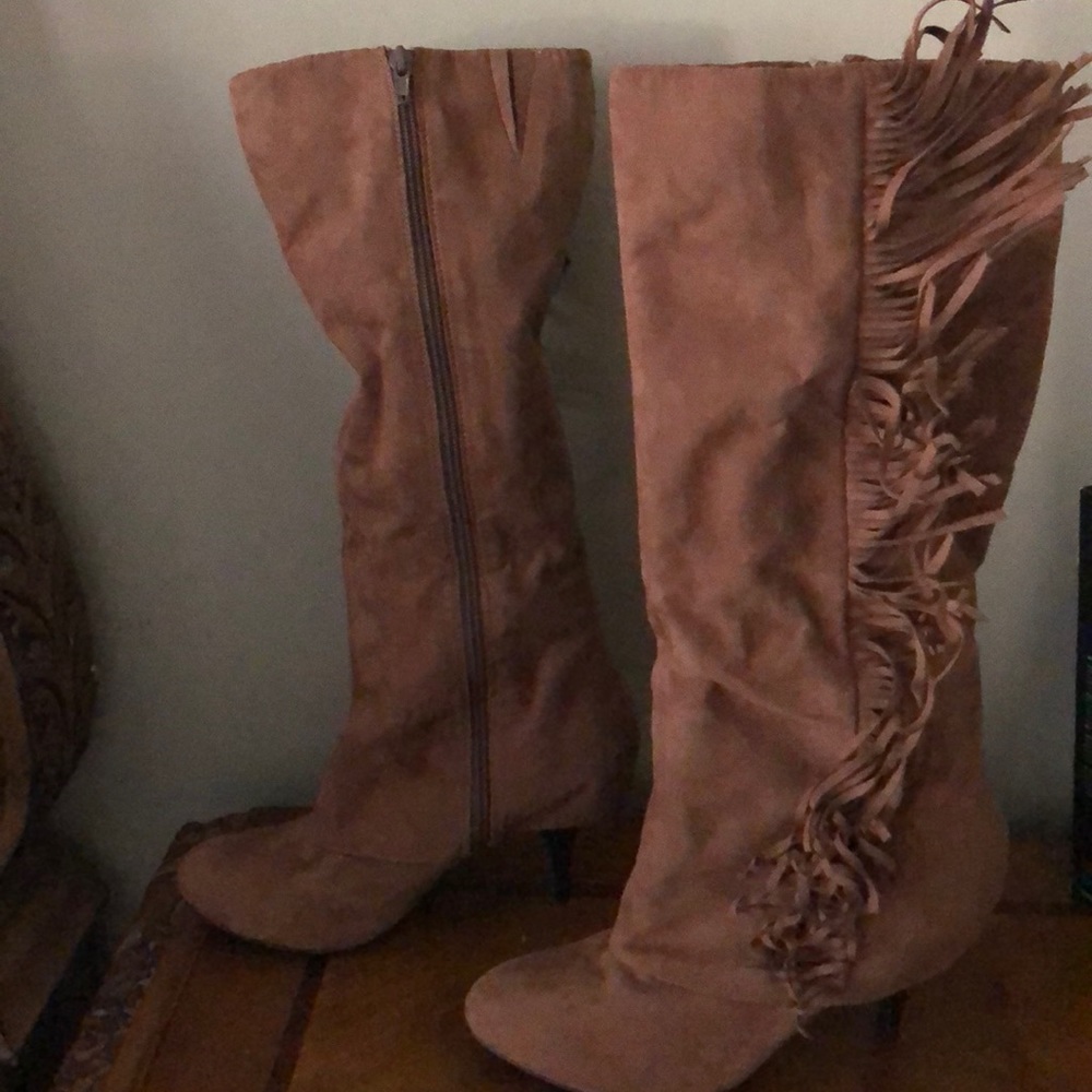 Fergalicious tall fringe boot